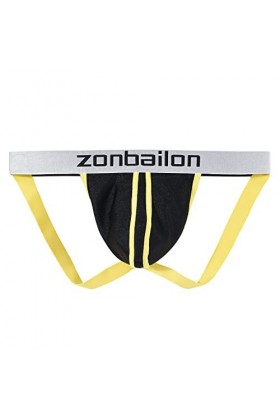 BIATWOWR Suspensoir sexy pour homme - Large taille basse - String à lavant - Pochette renforcée - Sous-vêtements athlétiques