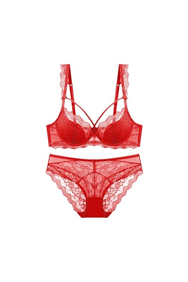 Super Sexy Faire Monter Broderie Ensemble de Soutiens-Gorge Grande Taille Ensemble de Lingerie pour Femmes Tasses en Dentelle