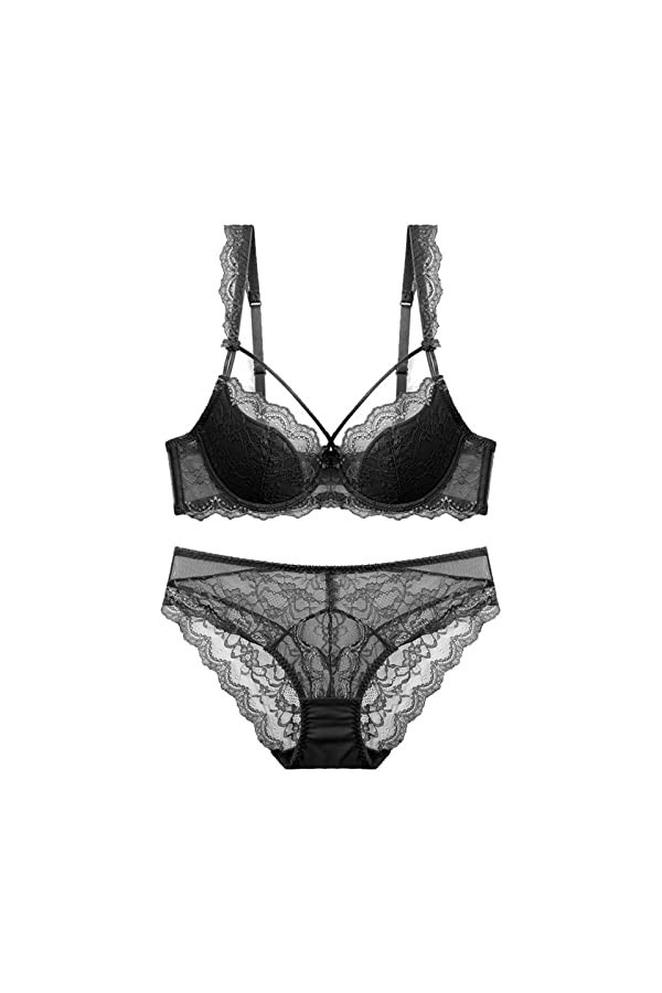 Super Sexy Faire Monter Broderie Ensemble de Soutiens-Gorge Grande Taille Ensemble de Lingerie pour Femmes Tasses en Dentelle