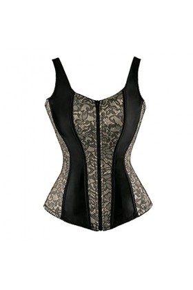 Flower Lace Up Corsets pour Femmes Zipper Bandoulière Bustier Corset Overbust Sexy Lingerie Style Brocart Rouge Violet