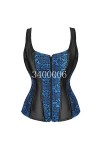 Flower Lace Up Corsets pour Femmes Zipper Bandoulière Bustier Corset Overbust Sexy Lingerie Style Brocart Rouge Violet