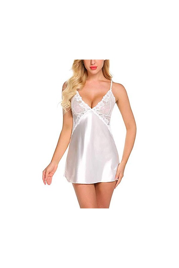 Five Domains Ensemble de sous-vêtements Sexy Lingerie Femmes Confortable Glace Soie Jarretelle Robe Ensemble Maison Dentelle 