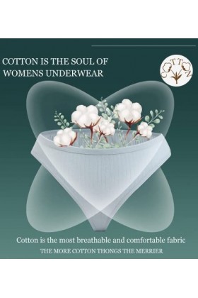 FINETOO String Coton Femme Tanga Sexy Chic Culotte Confortable Tanga Menstruelle Lingerie Erothique Lot de 10 S-XL