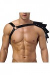 Harnais punk en similicuir pour homme - Épaules réglables - Boucles - Costume ondulé - Lm08