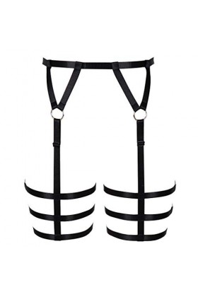 N/A/A Femmes Punk Jambe Body Cuisse Harnais Élastique Jarretière Ceinture Body Taille Haute Jarretière Gothique