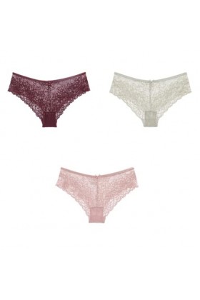 Shorties Femmes 3/5/7 pièces Multi-Taille Dentelle sans Couture Dames Pur Coton Sexy Culotte Transparente en Maille 7 Multico