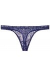 Yomie Culotte Ultra-Fine pour Hommes en Dentelle Transparente Douce Sexy String,XXL,Royal bleu