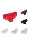 Culotte Femme 3/6/9PCS Sexy Dentelle Ultra Mince Doux Dames Culotte Mince Mémoires 6 Multicolore A Taille Unique