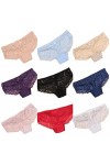 Culotte Femme 3/6/9PCS Sexy Dentelle Ultra Mince Doux Dames Culotte Mince Mémoires 6 Multicolore A Taille Unique