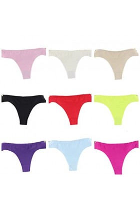 Culotte Femme 3/6/9PCS Stretch String Femmes Glace Soie sans Couture One Piece Culotte Ultra-Mince Tentation Sexy Taille Bass