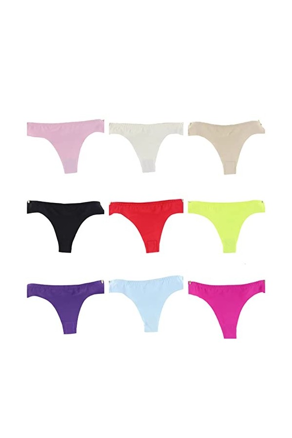 Culotte Femme 3/6/9PCS Stretch String Femmes Glace Soie sans Couture One Piece Culotte Ultra-Mince Tentation Sexy Taille Bass