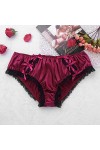 DINGGUANGHE-CUP Lanières Hommes, Mémoires sous-vêtements Sexy Hommes Sissy Panties Slip Brillant Doux volantée en Dentelle Fl