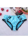 DINGGUANGHE-CUP Lanières Hommes, Mémoires sous-vêtements Sexy Hommes Sissy Panties Slip Brillant Doux volantée en Dentelle Fl