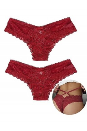 ohyeahlady String Femme Chic Hot Tanga Dentelle Creux Out Culotte Sexy Chic Slips Culottes Strings Lingerie sous Vêtement Str