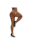 DCIUSTFHE Femmes Sexy Cuir PU Taille Haute Étirable Rehausseur De Hanches Plissé Filiforme Petite Jambe Pantalon en Cuir Boît