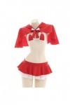 SALTVA Ensemble de rôle - Petit chaperon rouge - Maillot de bain sexy pour femme - Cape à capuche - Lingerie pyjama pour cosp