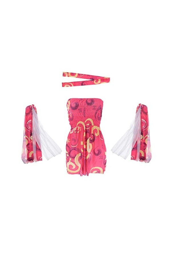 barenx Costume hippie pour femme Rose années 60 et 70