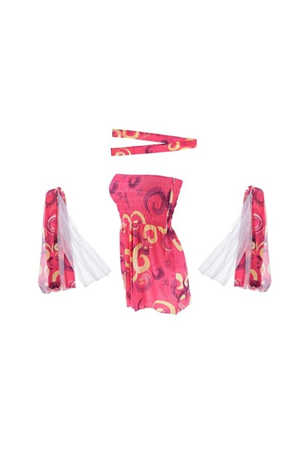 barenx Costume hippie pour femme Rose années 60 et 70