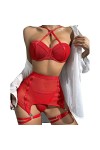 HELLORSOON Body Lingerie Sexy Femme Transparent Épicé String Dentelle Bodysuit Empiècements délicats Ensemble de Lingerie en 