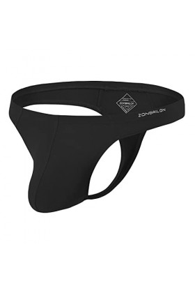 BIATWOWR String pour homme avec grande poche, taille élastique, taille basse, sexy, sans étiquette, respirant et confortable,