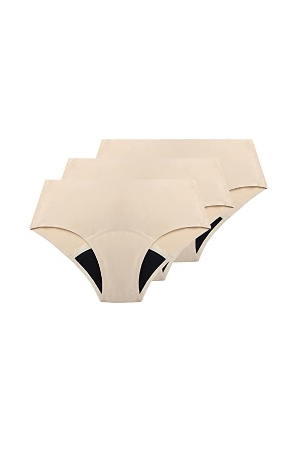 XKUN Culotte Menstruelle Culotte Période De 3Pcs pour Femmes Panies Menstruelles Absorbantes Fuite Slip Slips sous-Vêtements 