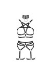 Harnais complet pour femme - Porte-jarretelles - Lingerie cage gothique punk pentagramme - Sangle de poitrine - Grande taille