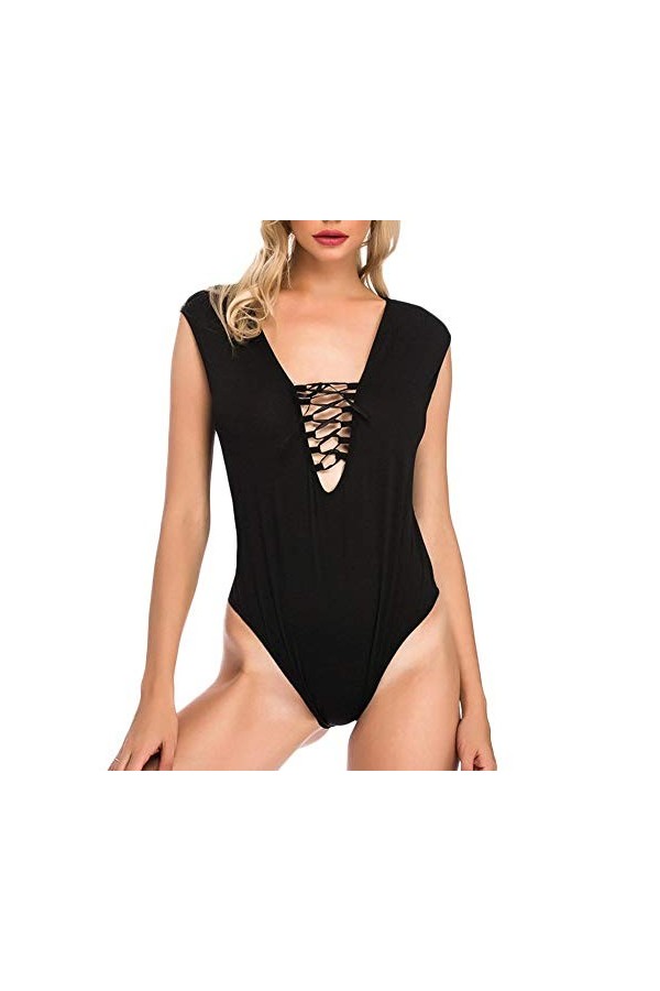 KSDFIUHAG Vêtements Techniques Et Spéciaux Femmes Eroticy Lingerie Profonde Col en V Bandage Teddyy Porno sous-Vêtements Doll