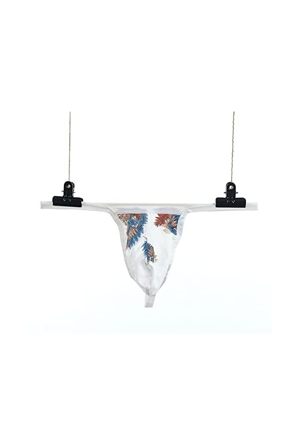 JUDRR 3PCS Sexy Sexy G-Cordes Sexy, élastique érotique U Convex String, Treillis,Feathers,M