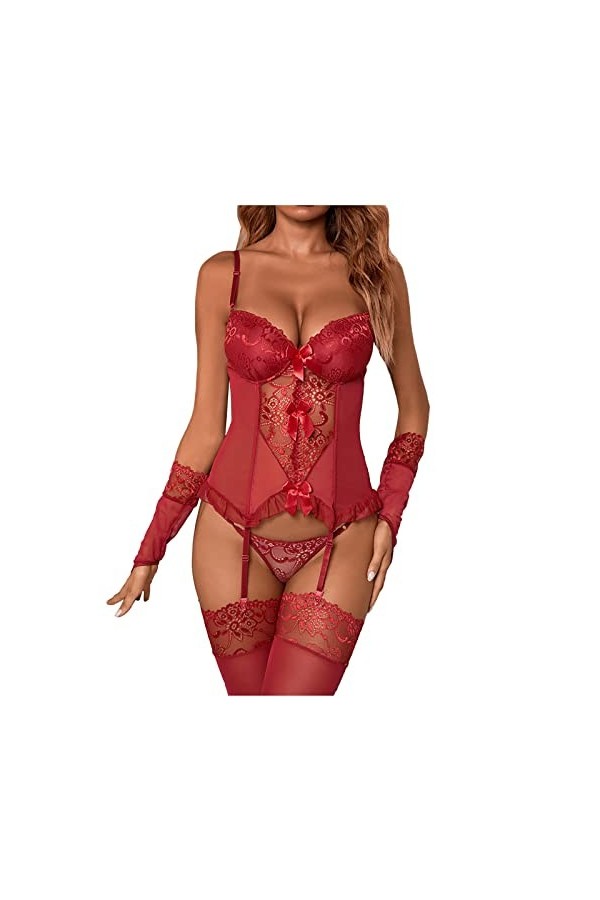 Fulidngzg Body sexy pour femme - Lingerie érotique - Lingerie sexy - Body élégant pour le sexe - Lingerie sexy - Nuisette en 