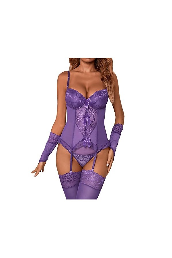 Fulidngzg Body sexy pour femme - Lingerie érotique - Lingerie sexy - Body élégant pour le sexe - Lingerie sexy - Nuisette en 