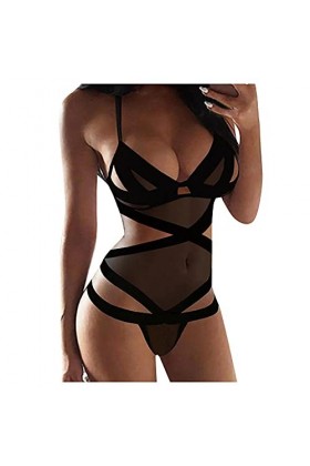 BAWHO sous-vêtements Sexy pour Femmes, Robes, Lingerie Sensuelle, ajouré, Sangle à col en v, sous-vêtements Sexy, Costumes