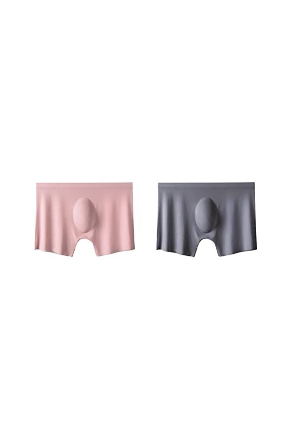 NAZARR 2pcs Hommes Culotte Hommes Glace en Soie en Soie sous-vêtements sans Couleurs de Couleur unire à Ultra-Mince for Les c