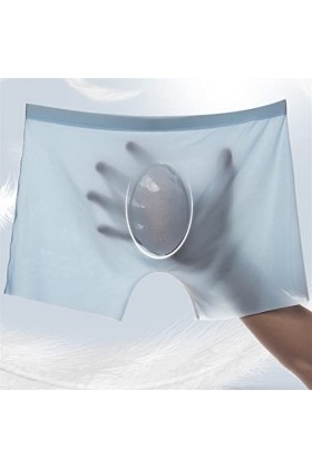 NAZARR 2pcs Hommes Culotte Hommes Glace en Soie en Soie sous-vêtements sans Couleurs de Couleur unire à Ultra-Mince for Les c