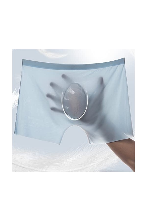 NAZARR 2pcs Hommes Culotte Hommes Glace en Soie en Soie sous-vêtements sans Couleurs de Couleur unire à Ultra-Mince for Les c