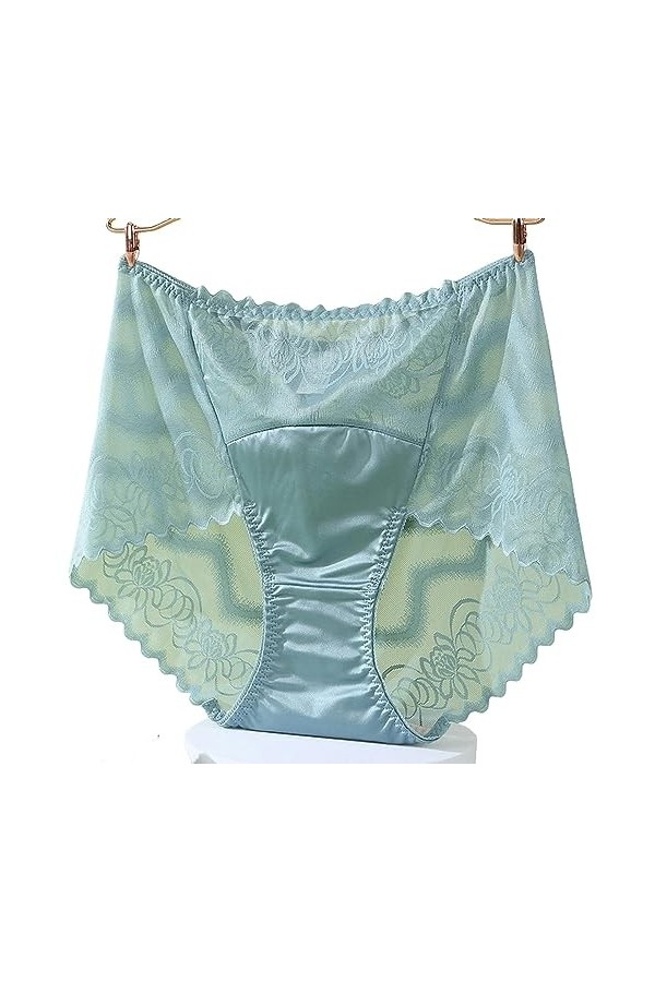 KATIAK Culotte Femme Pack De 3 Culottes Taille Haute Transparentes en Dentelle Fine De Grande Taille-Couleur Beige-Le XL