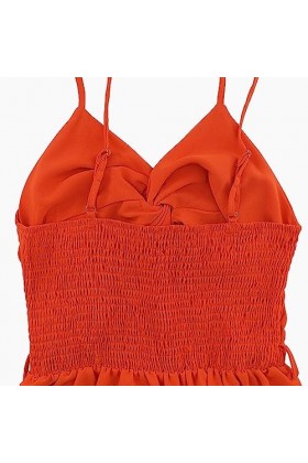 UOWEG Robe Creuse à Taille Mince de Couleur Unie pour Femmes Mini Jupe Cuir Rose Orange, XXL 