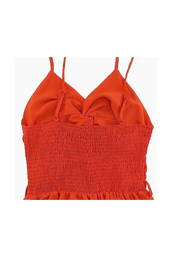 UOWEG Robe Creuse à Taille Mince de Couleur Unie pour Femmes Mini Jupe Cuir Rose Orange, XXL 