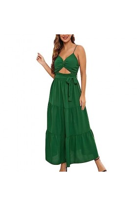UOWEG Robe Creuse à Taille Mince de Couleur Unie pour Femmes Mini Jupe Cuir Rose Green, XXL 