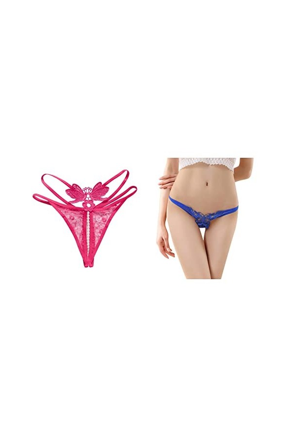 Solike Femme Culotte Dentelle Fleur Sexy Transparente Slip Ouvert Culotte String Tanga sous-Vêtement sans Couture Lingerie