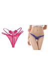 Solike Femme Culotte Dentelle Fleur Sexy Transparente Slip Ouvert Culotte String Tanga sous-Vêtement sans Couture Lingerie