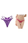 Solike Femme Culotte Dentelle Fleur Sexy Transparente Slip Ouvert Culotte String Tanga sous-Vêtement sans Couture Lingerie