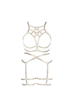 Femmes Body Strap Punk Bra Mode Creux sans Tasse Plus Taille Garter Set Gothique Halloween Carnaval Dance Costume Vert Fruit