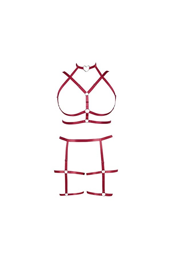 Femmes Bretelles Soutien - Gorge Plus Taille élégant évidé Garter Set Punk Gothique Halloween Carnaval Dance Costume Royal B