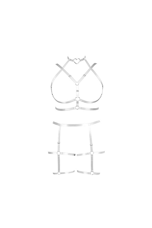 Femmes Bretelles Soutien - Gorge Plus Taille élégant évidé Garter Set Punk Gothique Halloween Carnaval Dance Costume Royal B