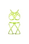 Femmes Bretelles Soutien - Gorge Plus Size Fashion Cupless Creux Punk Garter Set Gothique Halloween Rave Party Costume Ciel 