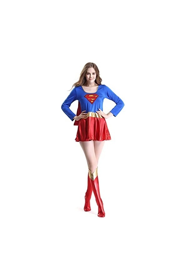TOZLU M - XXL - Grand costume dHalloween sexy de super-femme - Costume de cosplay en cuir synthétique - Taille M
