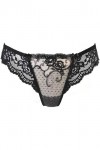 Axami Tanga avec dentelle douce et broderie, Noir , XS