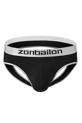 BIATWOWR Sous-vêtements sexy pour hommes Jocks Strap Soft Tagless Mesh Undie Jockstraps M L XL XXL, 1 x noir., XL