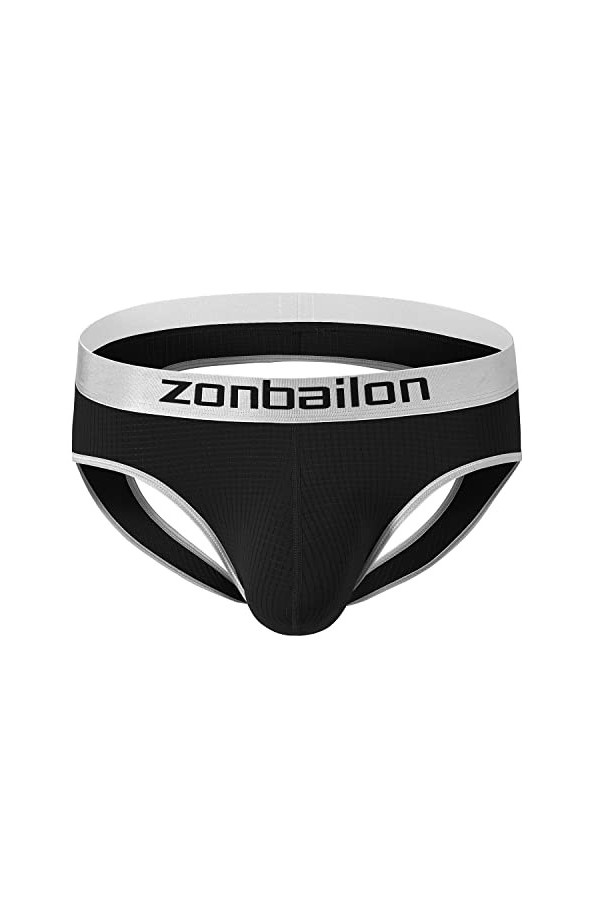 BIATWOWR Sous-vêtements sexy pour hommes Jocks Strap Soft Tagless Mesh Undie Jockstraps M L XL XXL, 1 x noir., XL