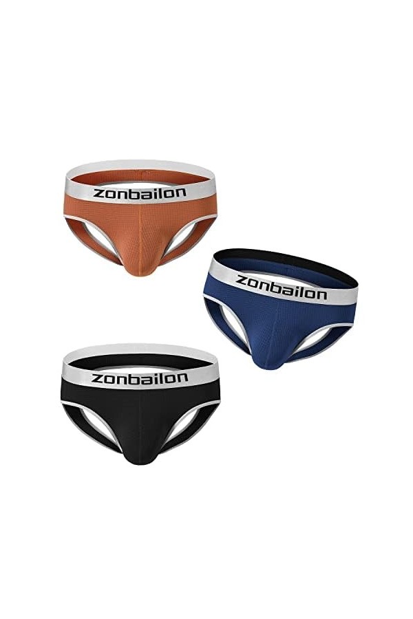 BIATWOWR Sous-vêtements sexy pour hommes Jocks Strap Soft Tagless Mesh Undie Jockstraps M L XL XXL, 1 x noir., XL